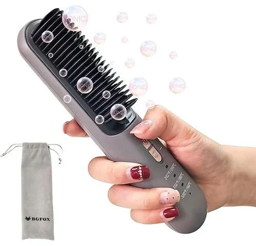 Bgfox Cordless Hair Straightener Brush Usb Rechargeable Portable Hair Straightening