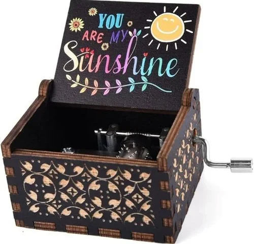 Uniqled You Are My Sunshine Wooden Music Boxes Laser Engraved