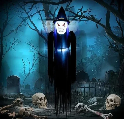 Srklh 6ft Halloween Inflatables Hanging Ghost Outdoor Decorations Blow Up