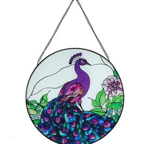 Mycrlife 3pcs Bird Stained Glass Suncatchers – Hand-painted Hummingbird Flamingo