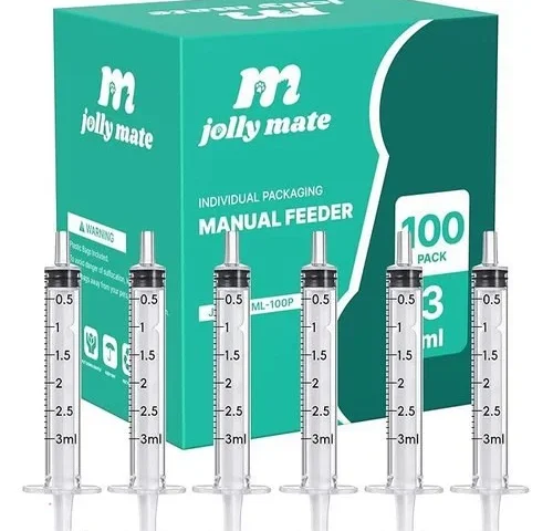 Jollymate 100 Pack 3ml Syringes For Liquid 3cc Oral Syringes