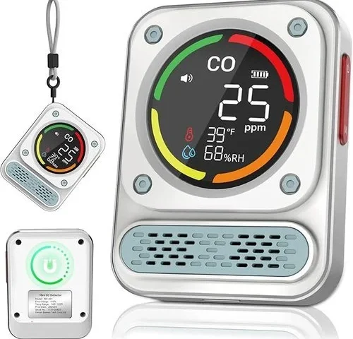 Portable Carbon Monoxide Detector For Travel Magnetic 3-in-1 Monitor With
