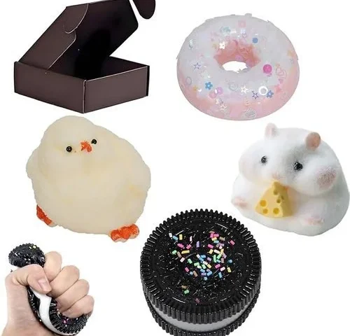 4pcs Taba Squishy Toy Squeeze Soft Fidget Toys Handmade Stress