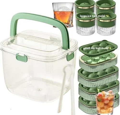 Ice Cube Tray For Freezer With Lid And Bin Silicone