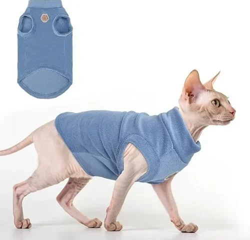 Beautyzoo Cat Fleece Vest Sweater Winter Jacket For Small Medium