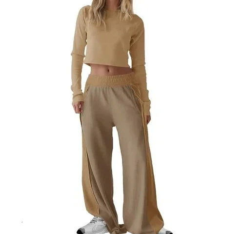 Fisoew Womens 2 Piece Sets Casual Off The Shoulder Long