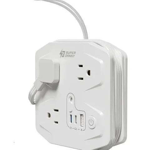 20w Travel Power Strip Superdanny 3-foot Wrap Up Extension Cord