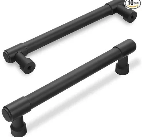 Amasideca 10 Pack Matte Black Cabinet Pulls 5 Inch 128mm