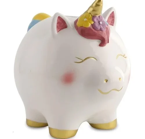 Sobeit Unicorn Piggy Bank Cute Cearmic Piggy Bank For Girls