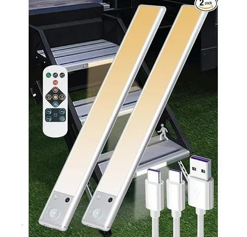 Allotemlass Under Cabinet Motion Sensor Lights 74 Led Rechargeable Dimmable