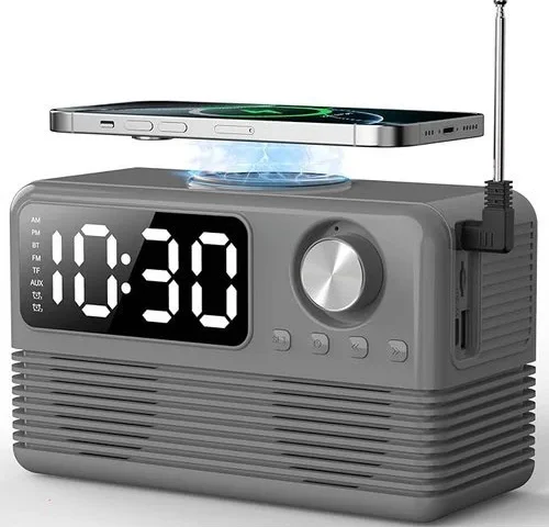 Flyshow 15w Fast Wireless Charger With Bluetooth Speaker And Alarm