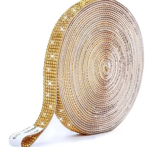 Self Adhesive Rhinestone Strips Crystal Rhinestone Diamond Ribbon Tape With