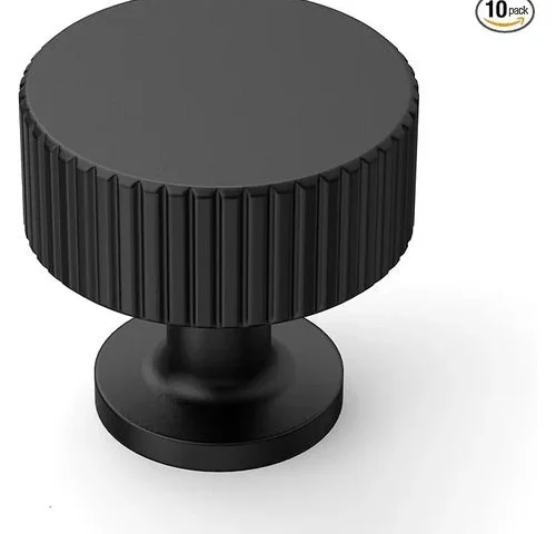 9build 10 Pack Kitchen Cabinet Knobs Matte Black Round Drawer