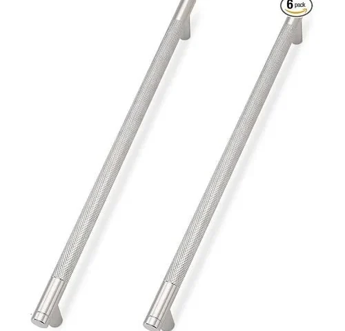 Komotia 6 Pack Brushed Satin Nickel Cabinet Pulls Knurled 10