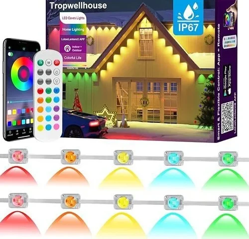 Tropwellhouse Permanent Outdoor Lights For House 200ft Rgb Smart Led