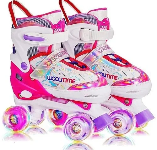Woolitime Kids Roller Skates For Girls 4 Size Adjustable Toddler