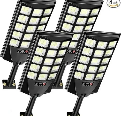 Atoechie 4-pack Solar Street Lights Outdoor Motion Sensor Flood Light