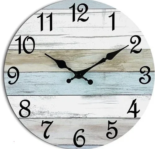Chylin Wall Clock Silent Non Ticking Battery Operated Rustic Coastal