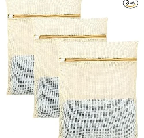 Meeall 3pcs Mesh Laundry Bags For Delicates Durable Organic Cotton
