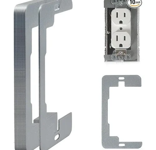 Xifowe 10pcs Metal Receptacle Spacers Insulated Coated Wall Plate Spacer