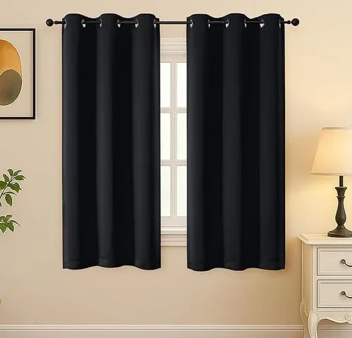 Simplebrand Halloween Black Blackout Curtains For Bedroom 63 Inch Length