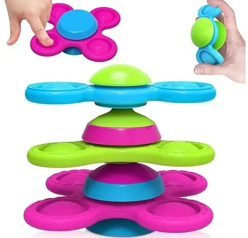 Guibola Spinner Toys For Babies 3pcs Suction Cup Spinner Toy