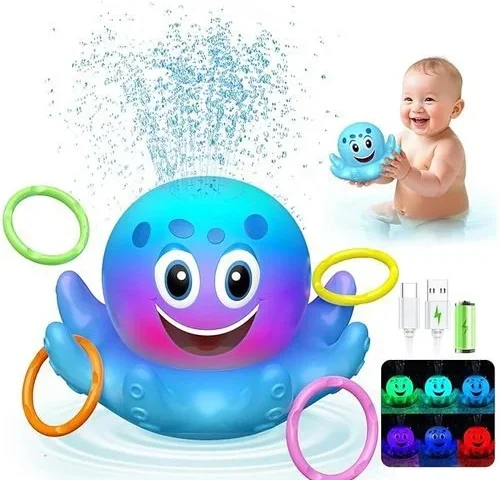 Octopus Bath Toys For Toddlers Rechargeable Automatic Sprinkler Water Toys