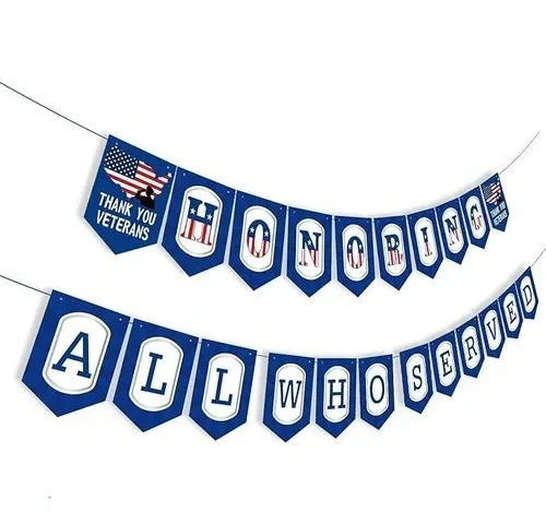 Levfla Veterans Day Party Banner Usa Patriotic Party Decorations Memorial