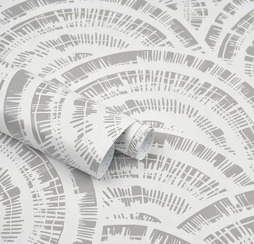 Kitico Peel And Stick Wallpaper Geometric Wallpaper Grey Semi-circular Contact