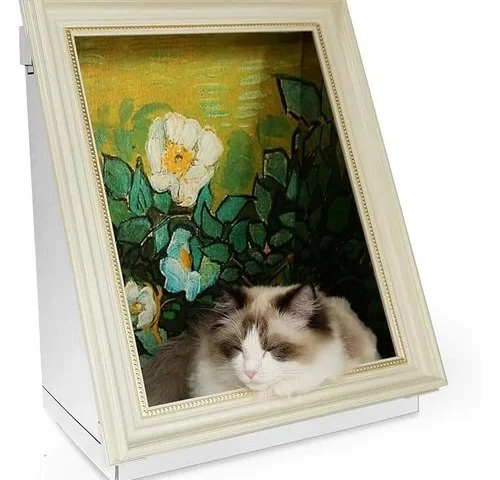 Painting Cat Scratcher Bed Cartboard Cat House Beds For Indoor