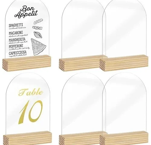 Clear Acrylic Sign With Wooden Stand Table Numbers Diy 10