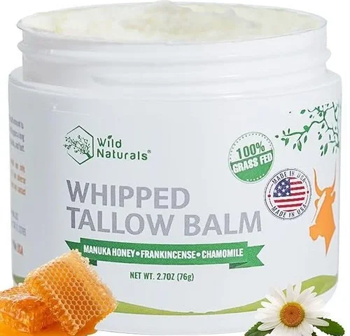 Wild Naturals Whipped Tallow Honey Balm Grass-fed Beef Tallow Balm