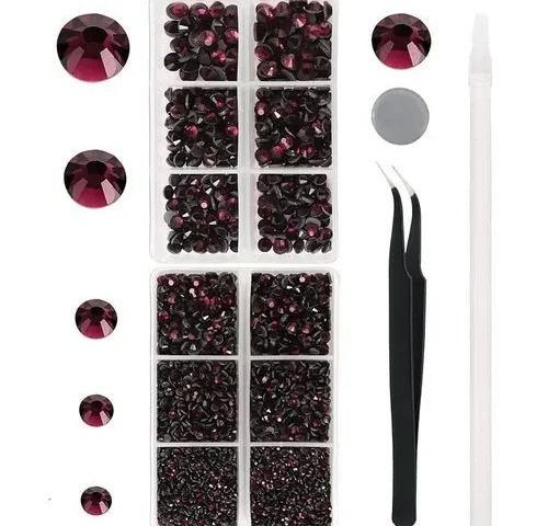 Meibite 6796pcs Purple Hotfix Rhinestones Crystal Stones Glass For Fabric