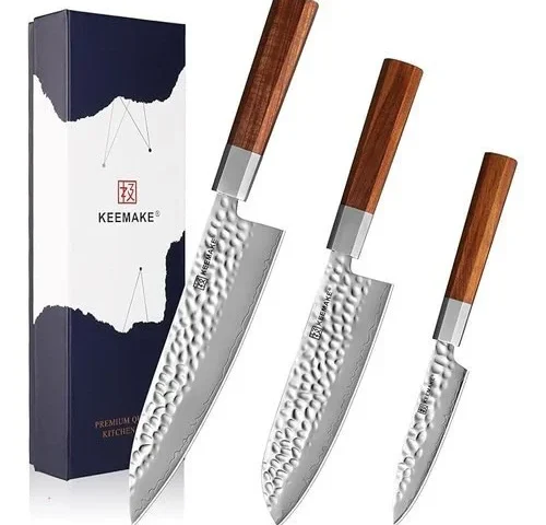 Keemake Kitchen Knife Set 3-pcs – Chef Knife Set With