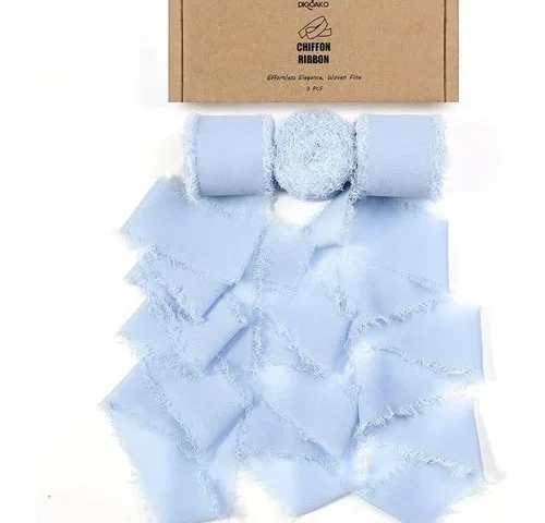 3 Rolls Light Blue Ribbon 1 5 X 24yd Handmade