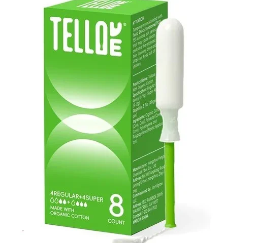 Tellove 100 Organic Tampons – 8 Count 4 Regular And