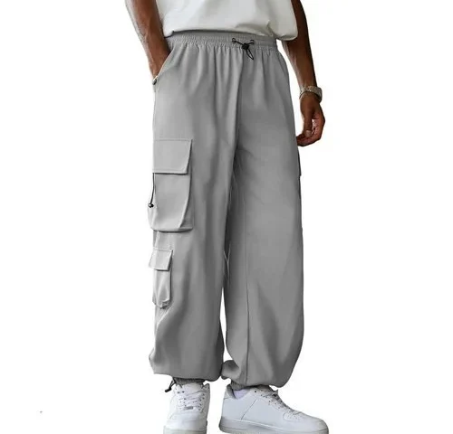 Zaful Men S Baggy Cargo Pants – Elastic Waist Drawstring