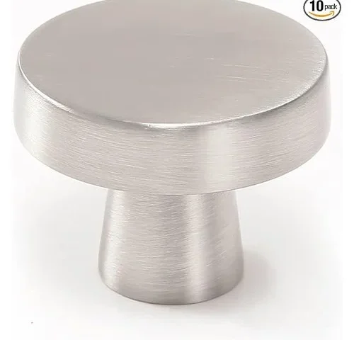 Cotykiley 10 Pack Brushed Satin Nickel Kitchen Cabinet Knobs Solid