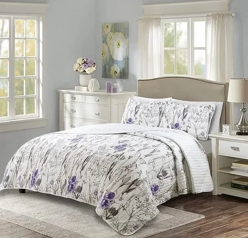 Lush Decor Adalia 3-piece Purple Gray Quilt Set Full Queen