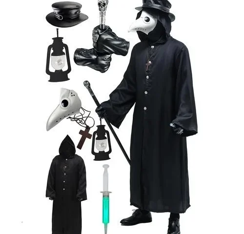 Absolute Vibe Plague Doctor Bird Mask And Hat Combo Set
