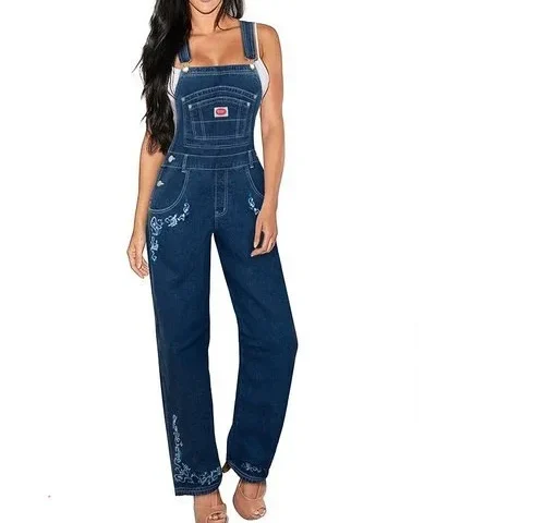 Revolt Women S Plus Size Comfort Denim Jean Blue Overalls