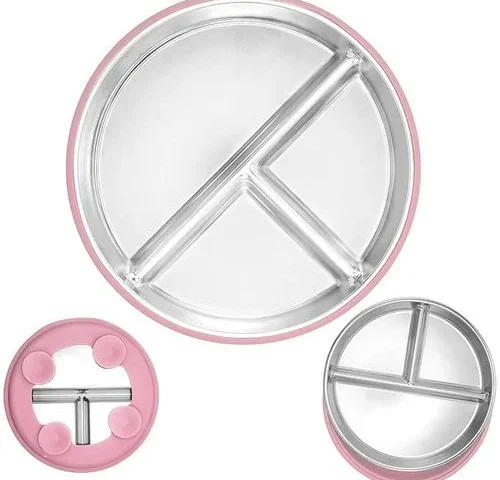 Stainless Steel Baby Plates With Suction Kids Plates Non Toxic