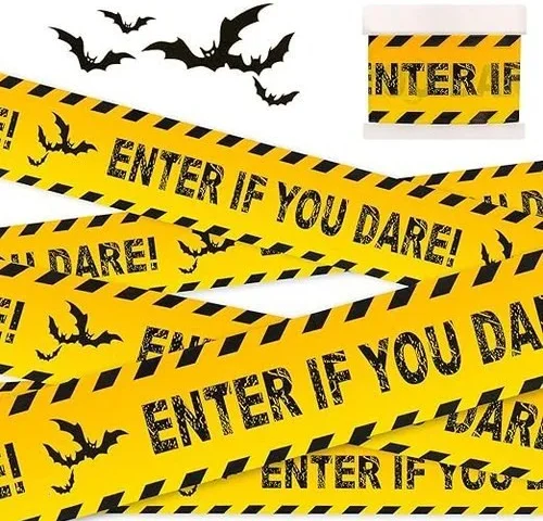 Halloween Decor Caution Tape – Yellow And Black Enter If