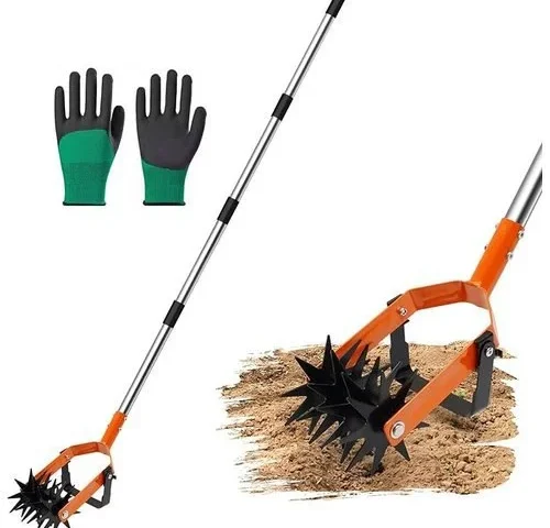 72 Inch Rotary Cultivator Tool Hand Tiller For Gardening 2-in-1