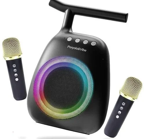 Karaoke Machine For Kids Adults Portable Bluetooth Speaker With 2