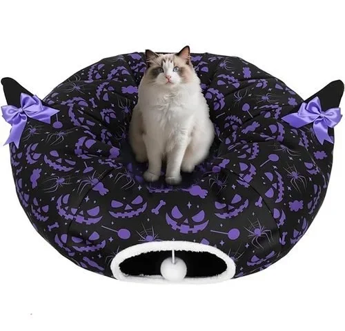 Tidjani Halloween Cat Tunnel Cat Tunnels For Indoor Cats Foldable