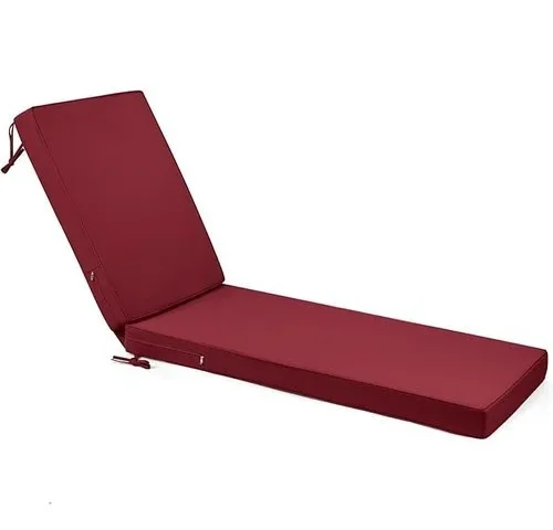 Vicatiful Chaise Lounge Cushions Outdoor With Ties Double-sided Waterproof Fade-resistant
