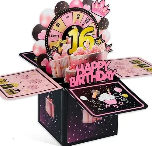 Facraft Pop Up 16th Birthday Card – Handmade Happy Birthday