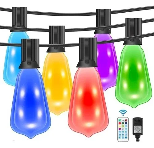 Ipstank 100ft Led Outdoor String Lights Dimmable Rgb Color-changing Patio