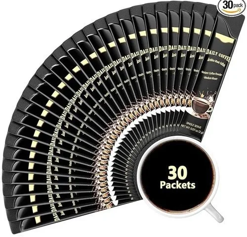 Sugar Free Instant Coffee 30 Packets Single Serve Organic Arabica